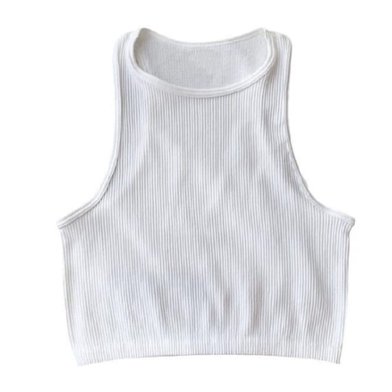 TNOBHG Loose Yoga Vest Women Summer Yoga Vest O-neck Sleeveless Tank Tops Solid Color Slim Fit Ribbed Athletic Crop Tops Sport Pullover Tops