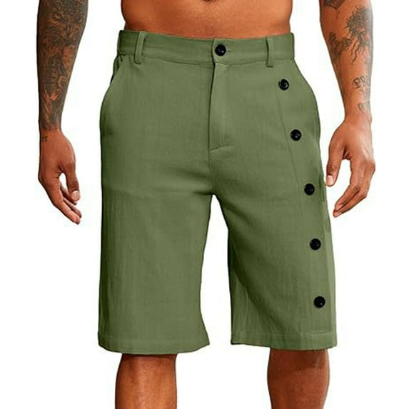 TNOBHG Men Casual Shorts Men's Casual Shorts with Button Zipper Fly Elastic Waistband Straight Leg Fit Summer Beach Style Summer Beach Shorts for Men