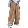 thumbnail image 1 of TNOBHG Men Straight Leg Pants Men Corduroy Pants Straight Leg Japanese Retro Style Elastic Waist Drawstring Loose Fit Trousers, 1 of 8