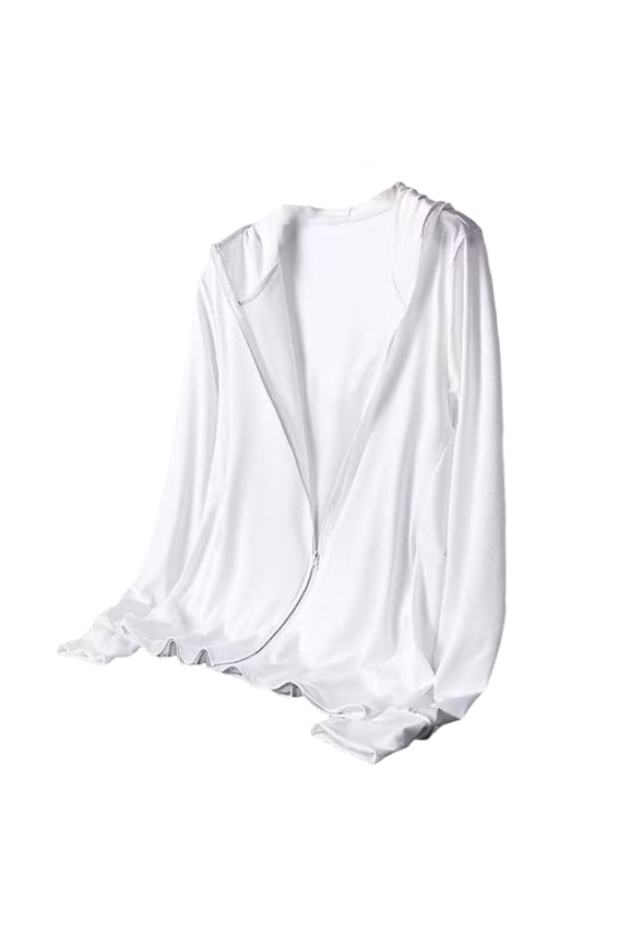 Men Summer Coat Men's Ice Silk Fishing Hoodie Long Sleeve Hooded Sun Protection Coat Breathable Mesh Summer Outdoor Clothing