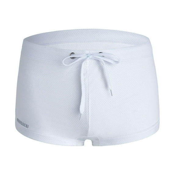 TNOBHG Men Swimming Trunks Summer Men Swim Shorts Low-rise Solid Color Beach Tight Swimming Trunks with Waist Tie Swimsuit Sports Surf Shorts Low-waisted