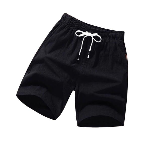 TNOBHG Men Trousers Men Knee Length Shorts Drawstring Elastic Waist Solid Color Loose Pockets Plus Size Soft Breathable Sports Jogging Beach Shorts Solid