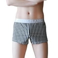 thumbnail image 1 of TNOBHG Men Underwear Men Summer Underwear Mid-rise Plaid Print Letter Patchwork Panties, 1 of 8