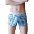 thumbnail image 1 of TNOBHG Men Underwear Men Summer Underwear Mid-rise Plaid Print Letter Patchwork Panties, 1 of 8