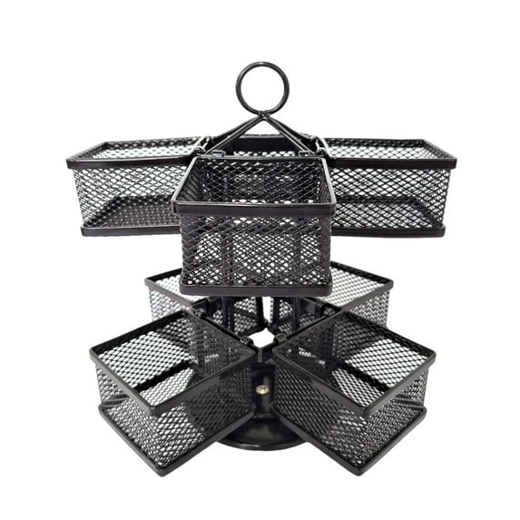 TNOBHG Metal Tea Bag Rack Tea Bag Organizer 2 Tier Metal Tea Bag Storage Holder with 8 Compartments Rotating Tea Bag Caddy for Kitchen Counter Up to 96 Tea