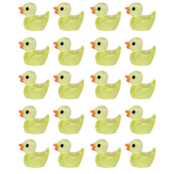 TNOBHG Mini Duck Figurines 20pcs Mini Duck Glow-in-the-dark Resin Duck Ornaments for Garden Home Party Decoration Cute Resin Duck Statues