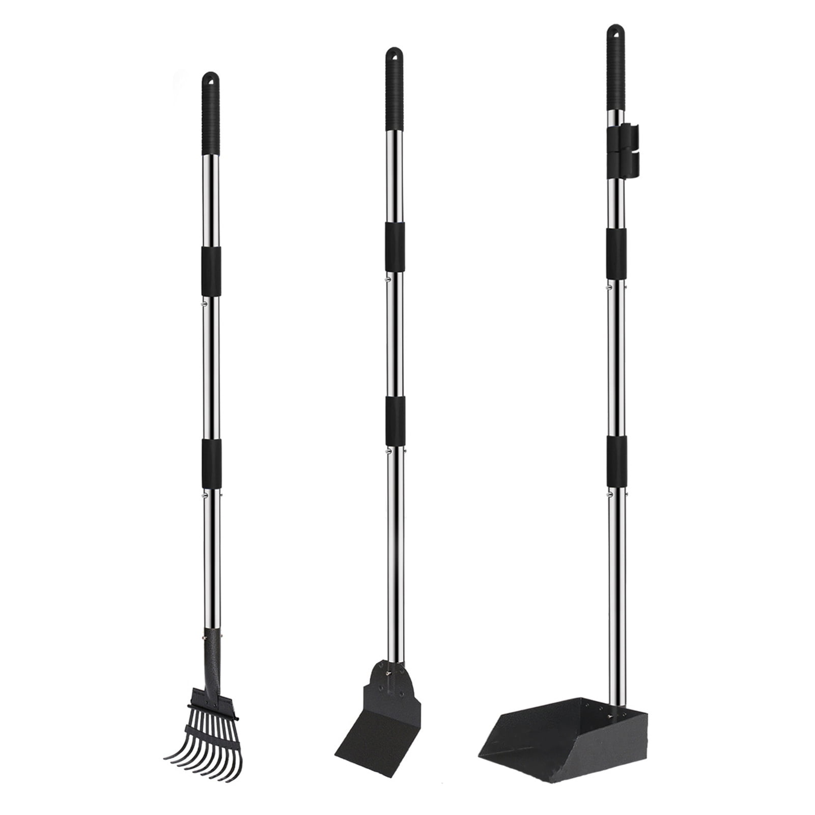 TNOBHG Pooper Scooper Set Swivel Bin Rake Spade Pooper Scooper Kit