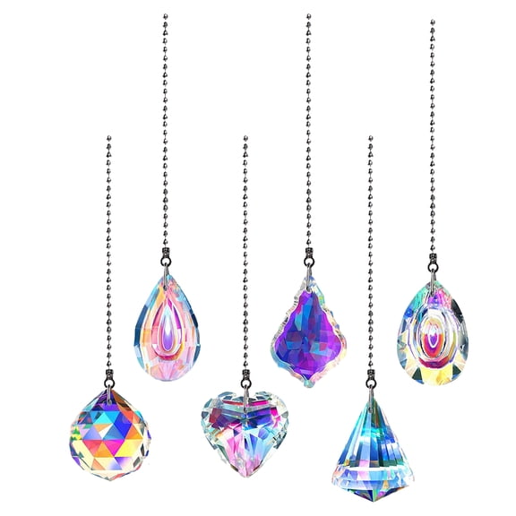 TNOBHG Rainbow Maker Window Decor 1/6pcs Faux Suncatcher Hanging Decoration with Chain Colorful Rainbow Maker Prism Pendant Ornament for Indoor Outdoor Home