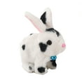 thumbnail image 1 of TNOBHG Realistic Rabbit Plushie Electric Plush Rabbit Toy with Sound Fuzzy Movable Ears Mouth Tail Walking Nodding Spotted Bunny Plushie Kids Boys Girls, 1 of 8
