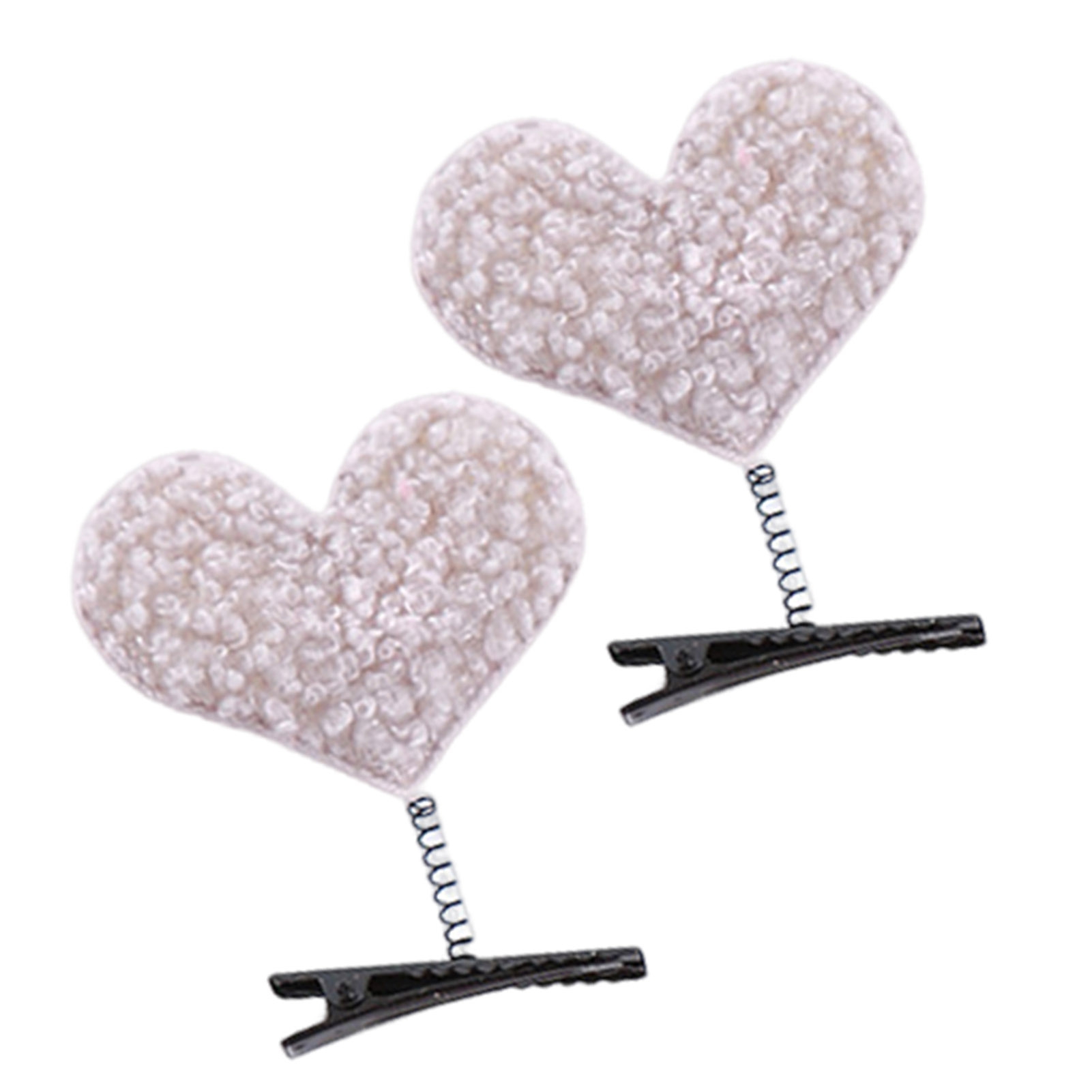 TNOBHG Rust-resistant Hairpin 2/5pcs Little Plush Heart Hairpin Spring ...