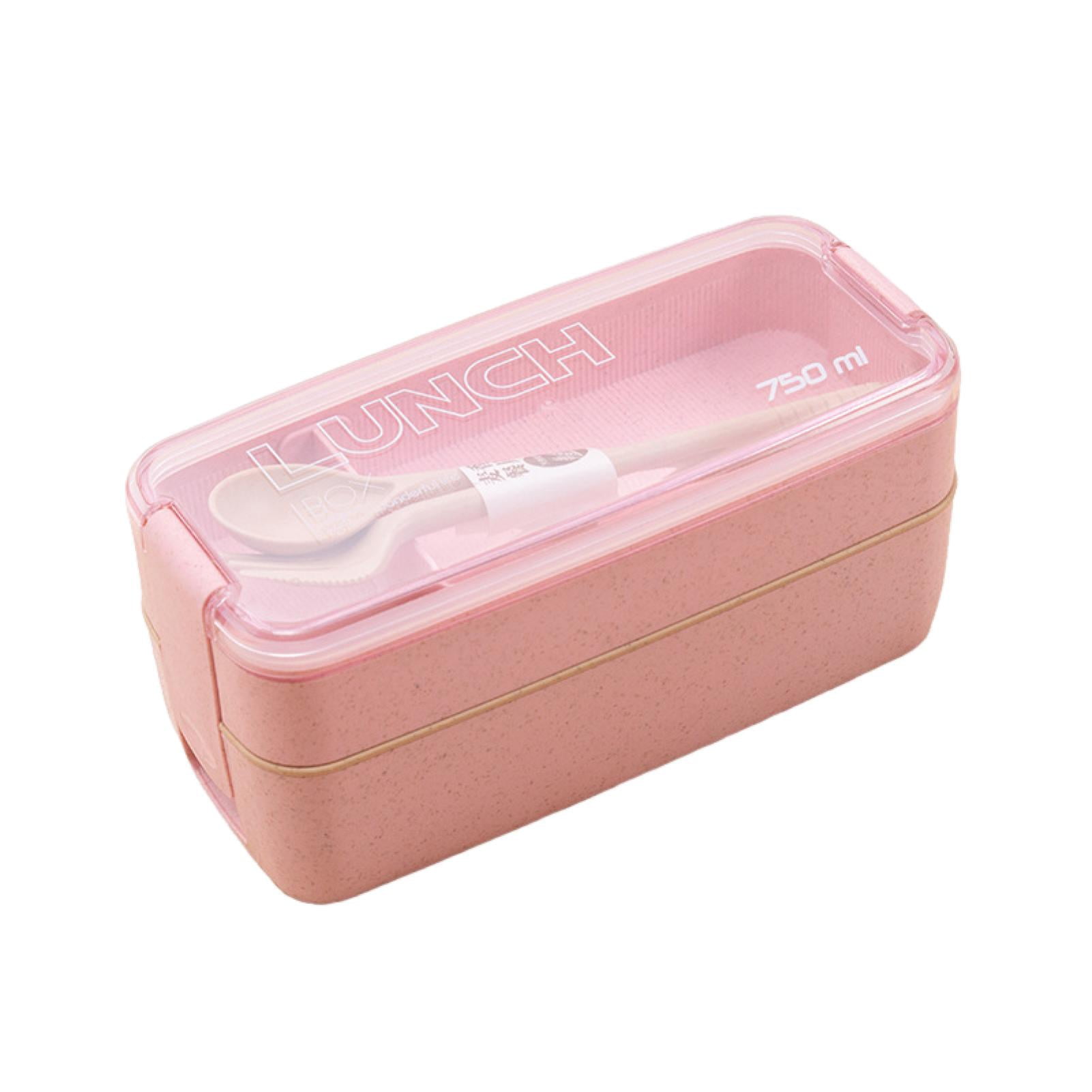 TNOBHG Two-tiered Lunch Box 2-in-1 Stackable Bento Box Double Layer