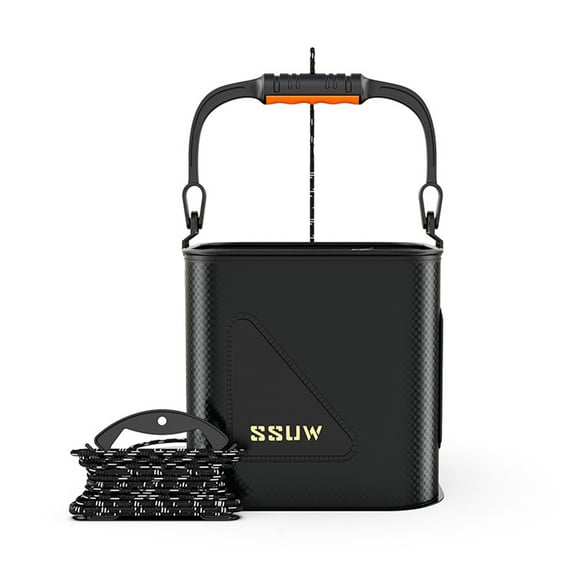 TNOBHG Wear-resistant Fish Bucket 7/9/11l Foldable Fishing Bucket Portable Handle Double Zipper Mesh Cover Eva Leak-proof Collapsible Water Storage Pail