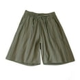 thumbnail image 1 of TNOBHG Women Solid Color Shorts Women Summer Shorts Elastic Waist Drawstring Pockets Solid Color Wide Leg Loose Short Pants Streetwear Casual Summer Shorts, 1 of 1