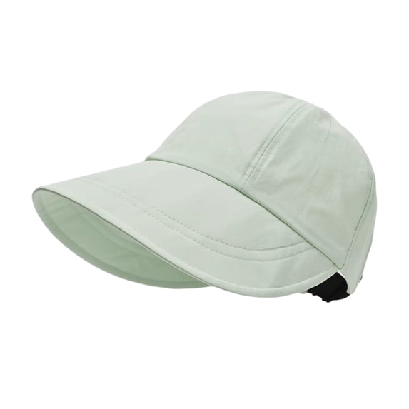 TNOBHG Women Sun Hat with Ponytail Opening Outdoor Hat Uv Protection Wide Brim Sunscreen Breathable Solid Color Mesh Hollow Top Adjustable Foldable