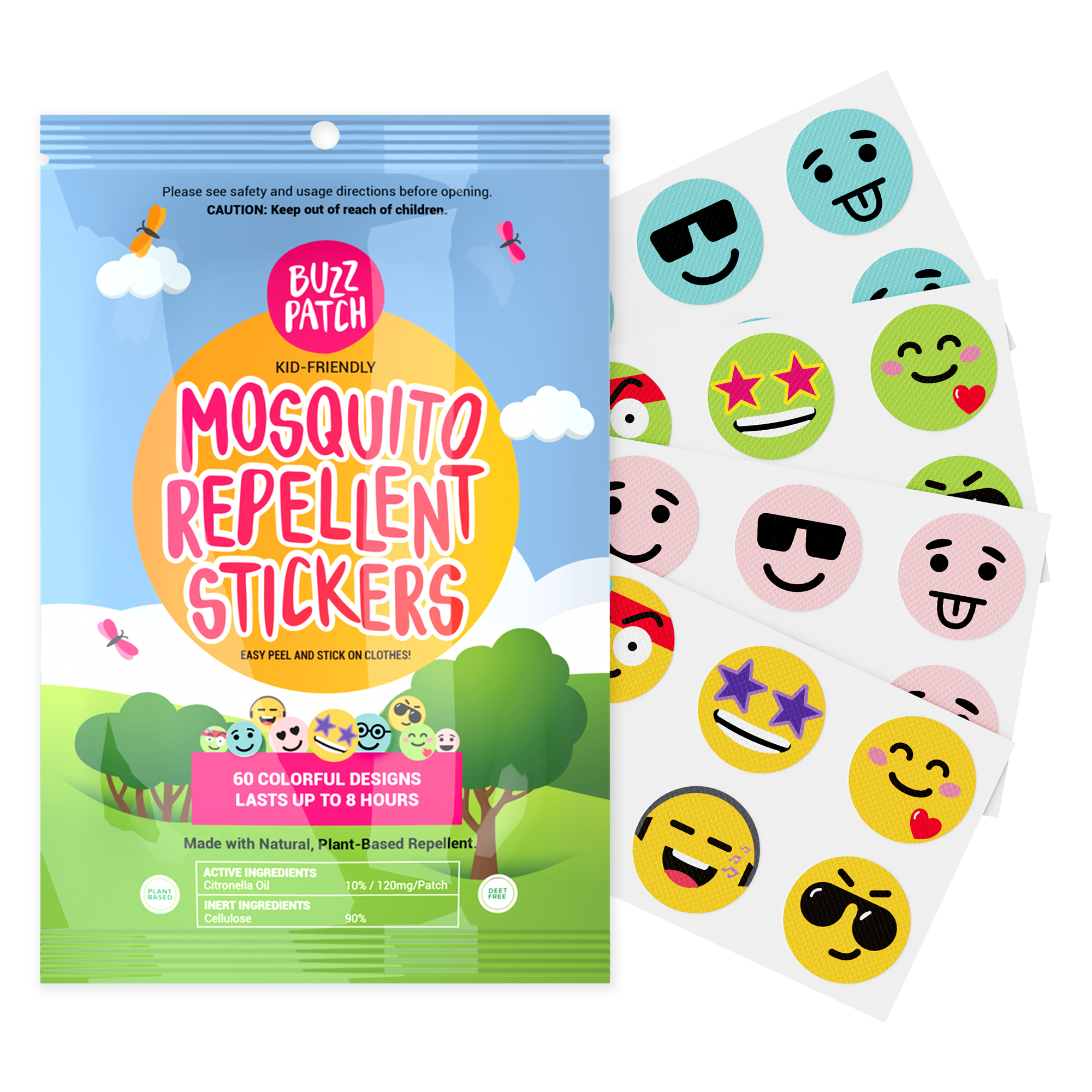 TNP Buzz Patch Mosquito Patch Stickers for Kids (60 Pack) The