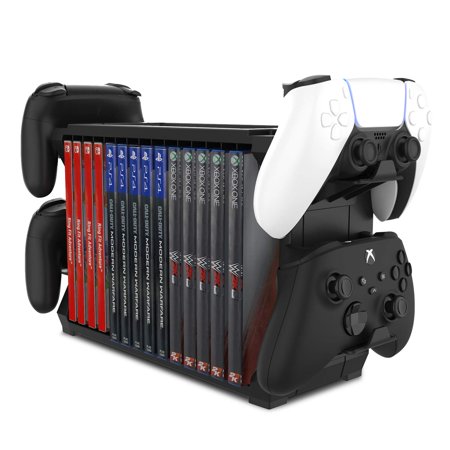TNP Games Storage Tower (Up to 15 CD Disc) For PS5 Game Disk Rack and Controller Stand Holder For Xbox Series