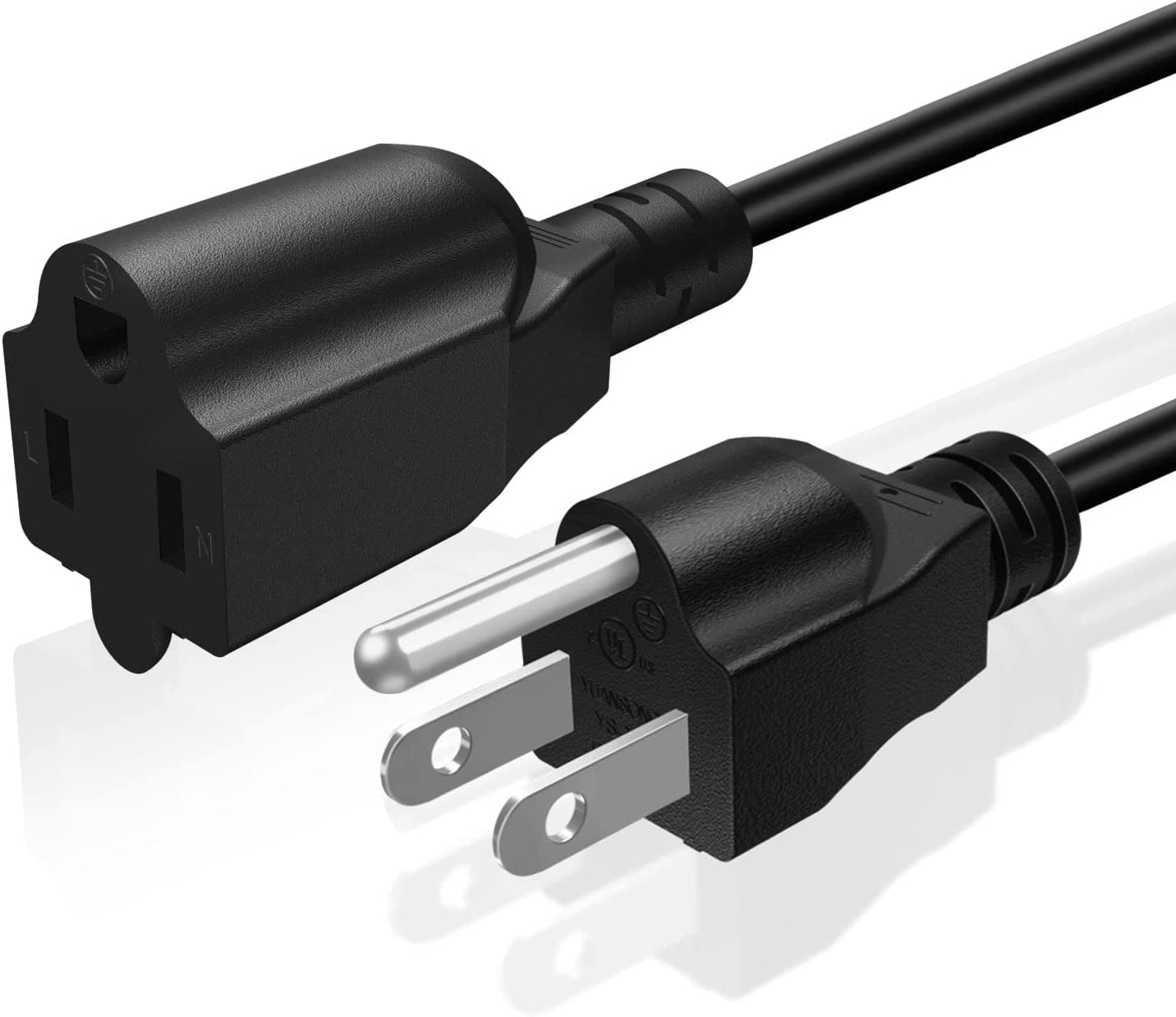 TNP Universal Power Extension Cord Cable Strip (1FT) NEMA 515R to