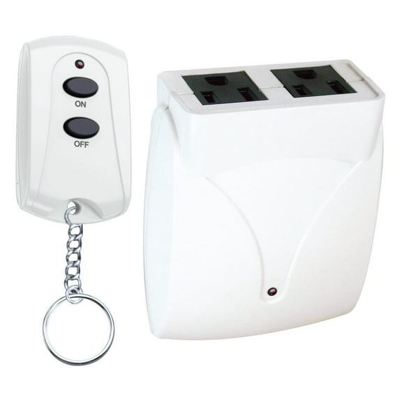 TNRC21 2-Outlet Wireless Remote Control Wall Tap, White - Indoor 50ft Range - Turns 1 Outlet into 2 - 3-Prong Grounded - Convenient On/Off Control 1 Pack