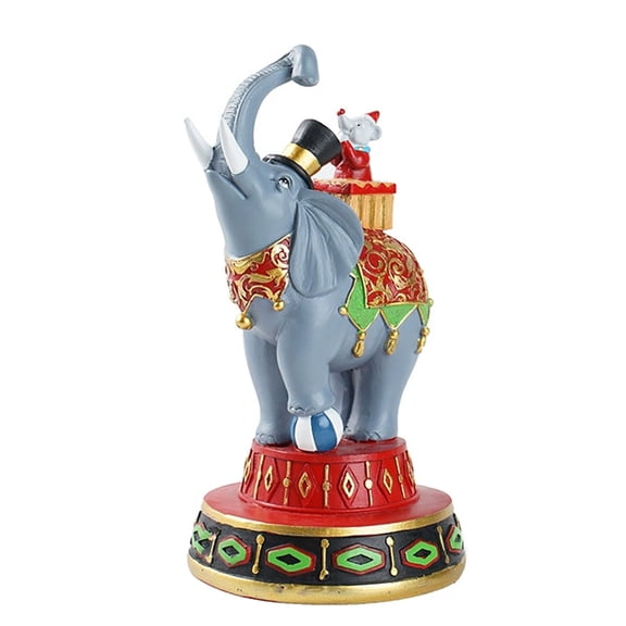 TNSAWRRYOE Elephant Resin Figurines Home Decor for Living Room,Wine Cabinet&Entryway (Circus Elephant Carrying Mouse Up to 21.4cm/8.4in Height)