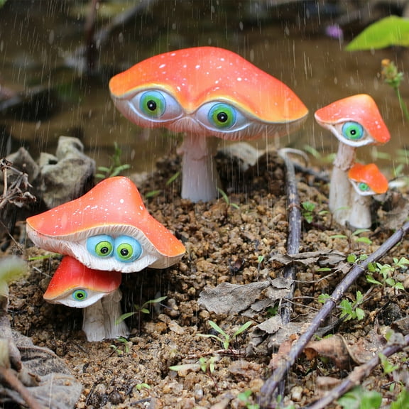 TNSAWRRYOE Outdoor Garden Mushroom Decor Set-3 Pcs Whimsical Eyed Mushrooms for Yard, Lawn,Miniature Landscape&Bonsai