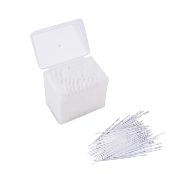 TNSM 1100 Count Plastic Dental Picks 2 Way Interdental Tooth Brushes Disposable Oral Hygiene Cleaners for Teeth Gaps Braces Daily Home Care