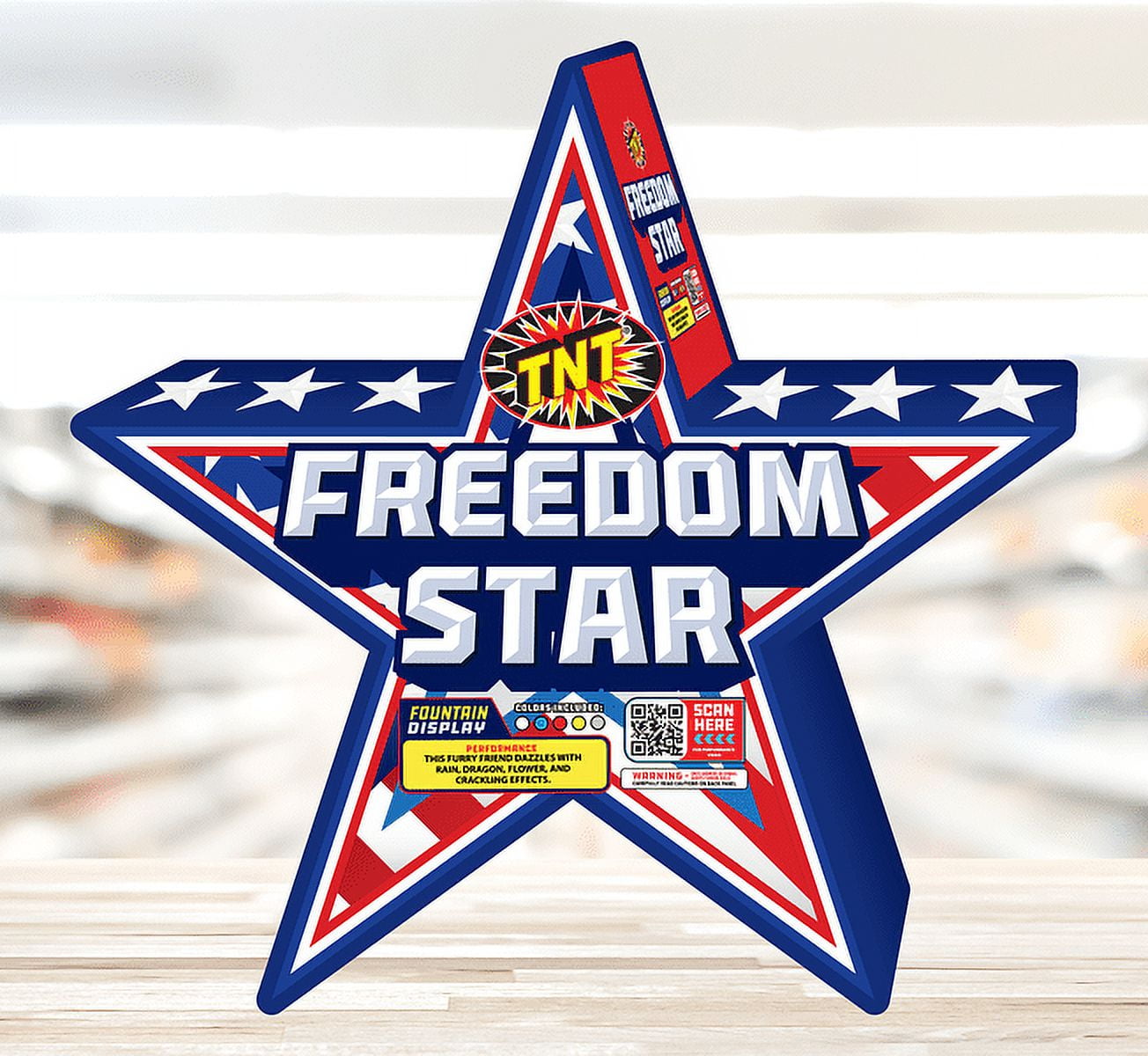 TNT Fireworks Freedom Star Multicolor Ground Based Fountain, Outdoor Party