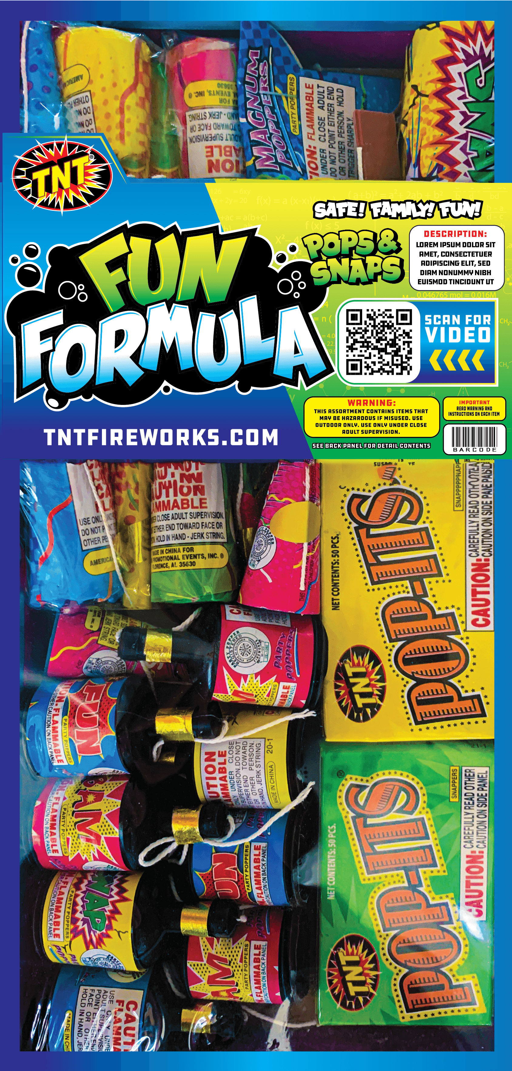 TNT Fireworks Fun Formula, Party Popper and Pop Its Assortment, Any Occasion