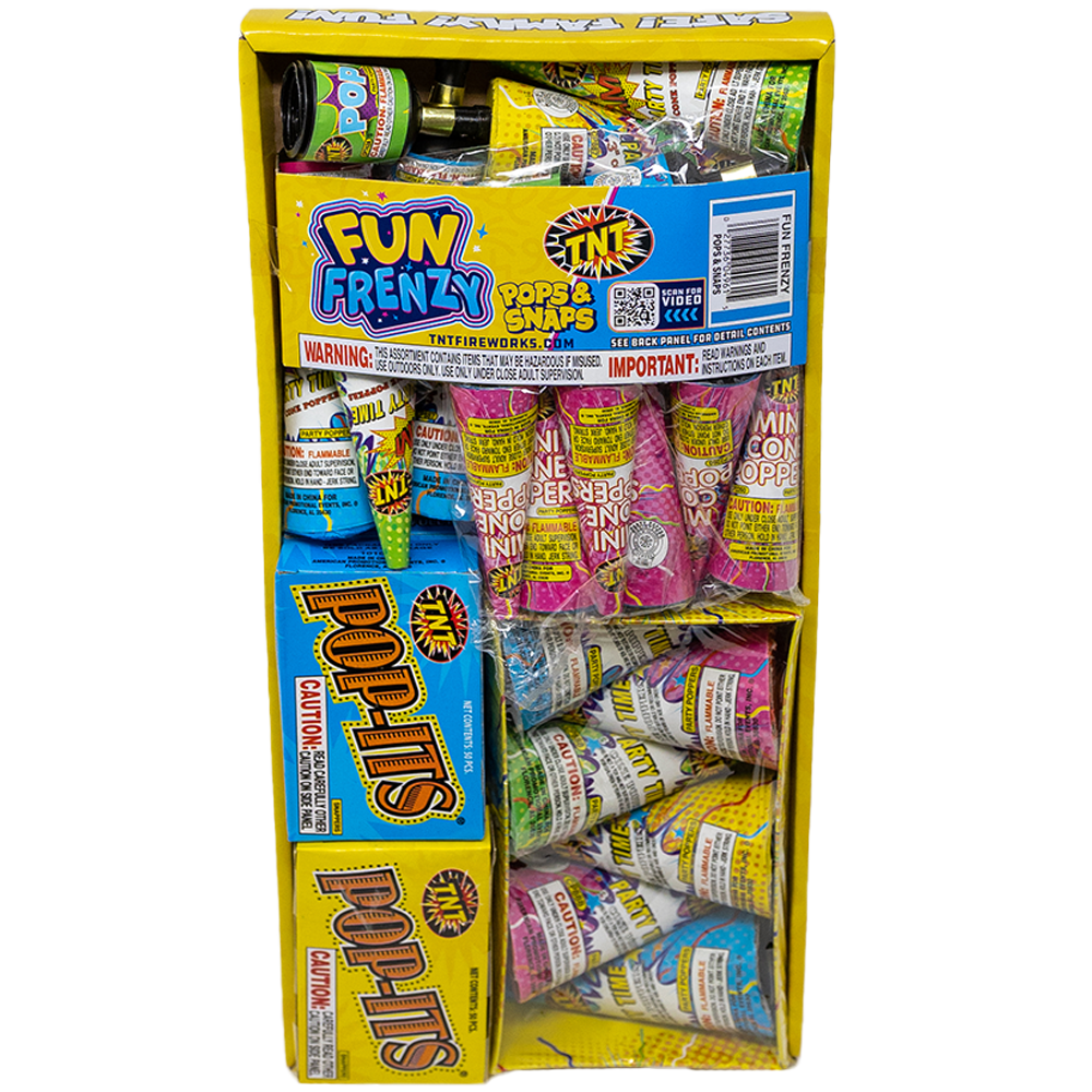 TNT Fireworks, Fun Frenzy, Party Popper Assortment Tray, 24 Pieces, Any Occasion
