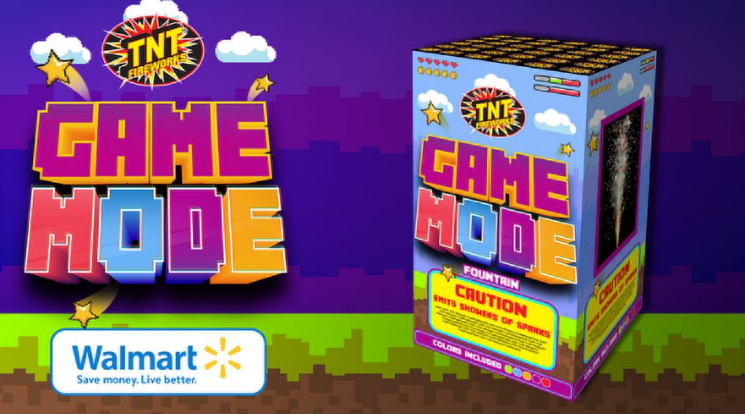 TNT Fireworks, Game Mode, Ground Based Fountain Firework,  Video Game Character, Any Occasion, Party, Summer Blast