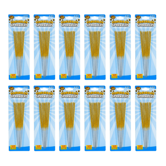 Hanukkah Sparklers, TNT Fireworks, 12 Blister Packs, 96 Total Sparklers