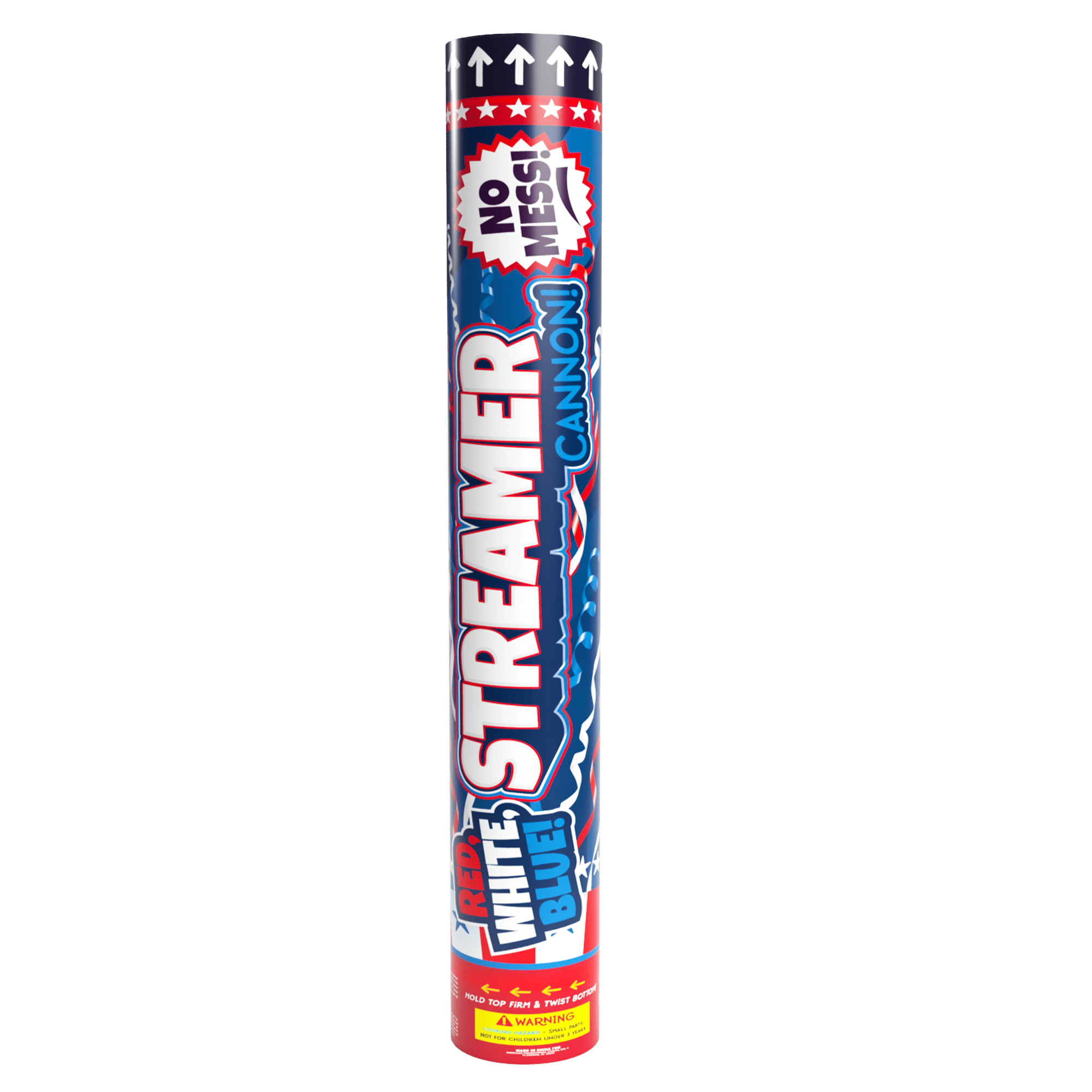 TNT Fireworks, Red, White, and Blue Streamer Cannon 12 Pack
