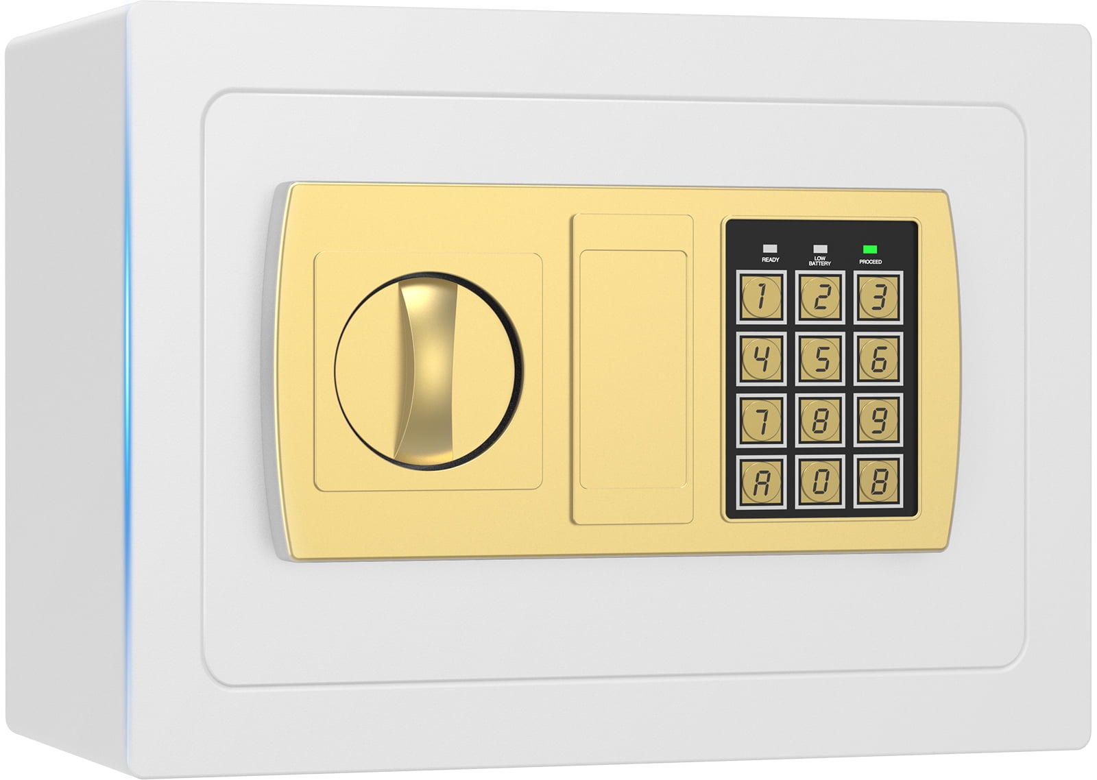 TNTANTS Electronic Digital Safe Box, 0.5 Cubic Feet Home Security Box for Office Hotel Business, Lock Box with Key Keypad for Cash Jewelry White