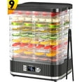 thumbnail image 1 of TNTANTS 9-Tray Food Dehydrator Machine, Dehydrator for Food and Jerky with 24H Timer and 95-176℉ Temperature Control, for Home, Fruit, Herbs, and Dog Treats(Black), 1 of 9