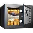 thumbnail image 1 of TNTANTS Electronic Digital Safe Box, 0.25 Cubic Feet Home Security Box for Office Hotel Business, Lock Box with Key Keypad for Cash Jewelry Black, 1 of 10
