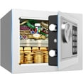 thumbnail image 1 of TNTANTS Electronic Digital Safe Box, 0.25 Cubic Feet Home Security Box for Office Hotel Business, Lock Box with Key Keypad for Cash Jewelry White, 1 of 10