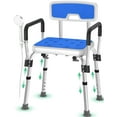thumbnail image 1 of TNTANTS Shower Chair, Shower Stool for Inside Shower with Removable Armrests & Back, Upgraded Supports up to 350lbs, Adjustable Height Shower Bench for Elderly Disabled, 1 of 12