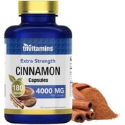 TNVitamins Cinnamon Capsules 4000 Mg, with Cassia Extract Blend Antioxidant Supplement for Daily Wellness Support, Count 180