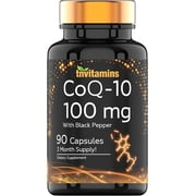 TNVitamins CoQ-10 Coenzyme Q-10 100mg - 90 Capsules with Black Pepper Extract | Potent Antioxidant