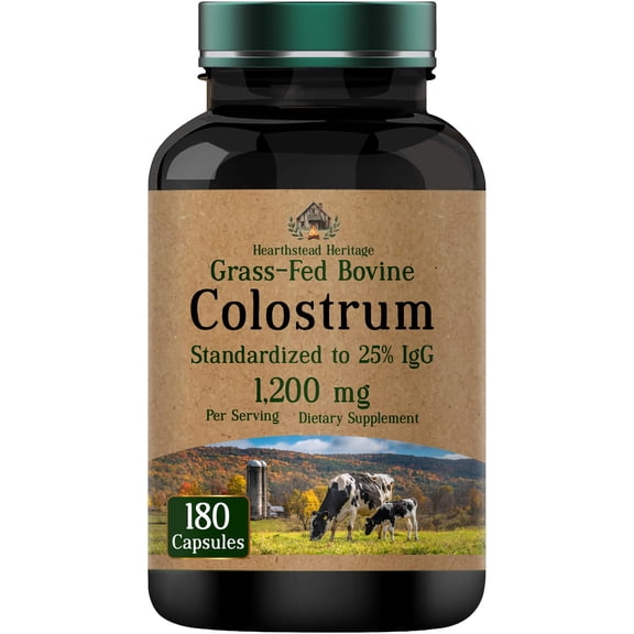TNVitamins Colostrum 1,200 mg (180 Capsules) Standardized to 25% IgG