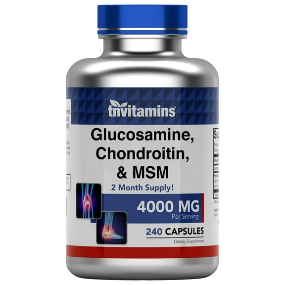 TNVitamins Glucosamine, Chondroitin, & MSM (4000 mg x 240 Capsules) for Men & Women | Joint Support Supplement*