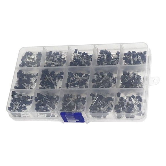 TO-92 Transistors Assortment (200/600/840Pcs) in Labeled Case for Electronics Projects & Repairs