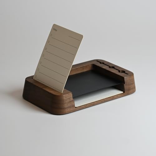 TO DO List Planner Wood with Walnut Stand, Productivity Planner$$Office