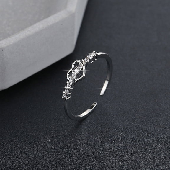 TO MY DAUGHTER Ring Female Fashion Personality Hollow Out Opening Ladies Rings,One Size,Silver