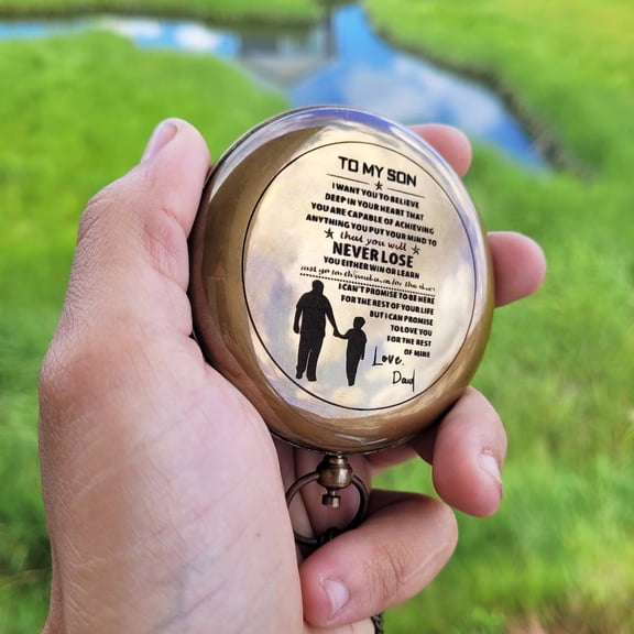 TO MY SON Compass, Sundial Compass, Personalized Compass, birthday gift, anniversary gift, Family Heirloom Gift, fathers day