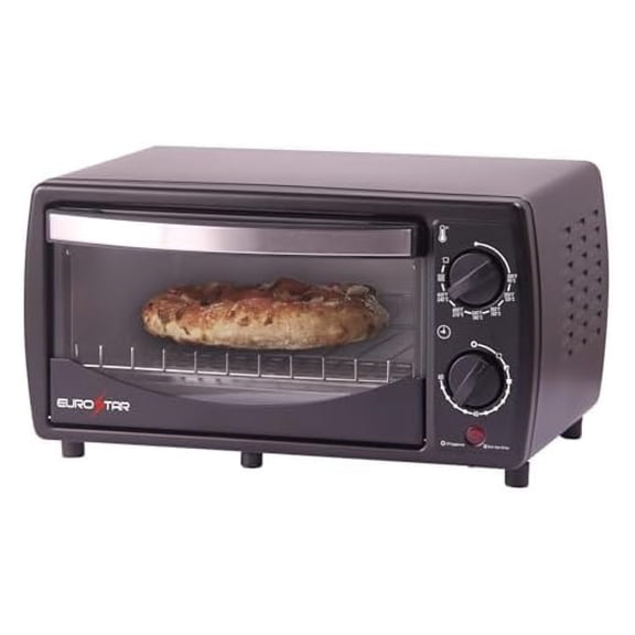 TO900B Toaster Oven 4 Slice - Bake, Broil & Toast - Black Countertop Oven with 60-Minute Timer, Adjustable Temp, Crumb Tray & Accessories