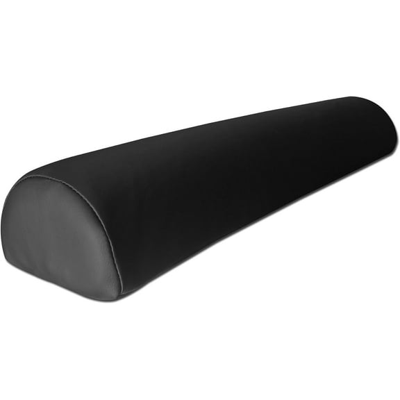 TOA 24" ShortHalf Round Therapy Bolster Pillow Cushion for Spa Massage- Black