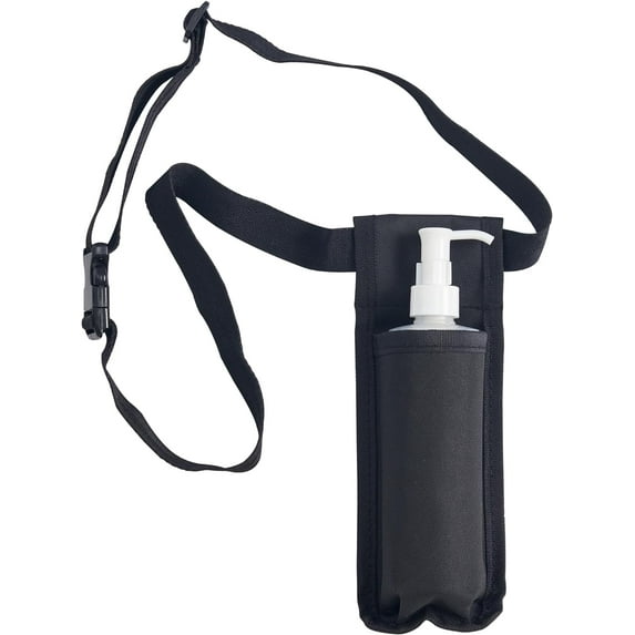 TOA Massage Oil Holster Case Bag, 8 Oz Adjustable and Heat-Resistant Bottle, Refillable Travel Bottles, Black, White