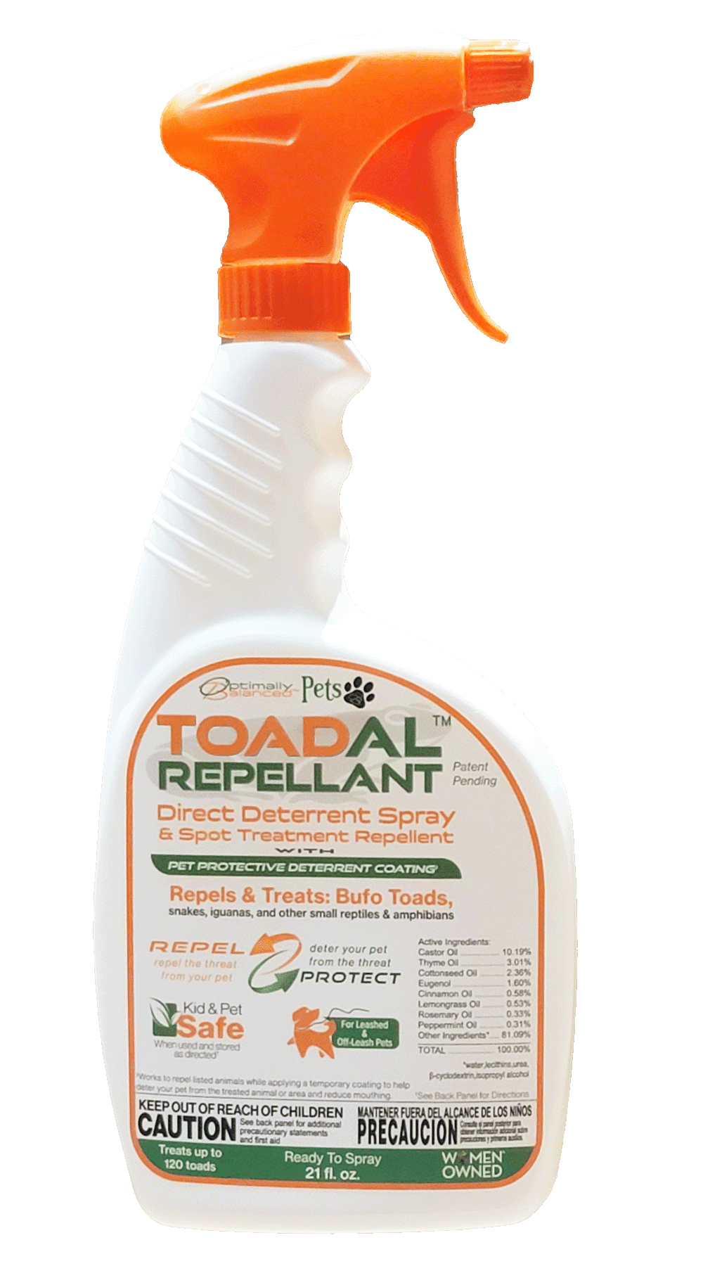TOADAL Animal Repellant & Deterrent Spray, MultiAction, Spot Treatment