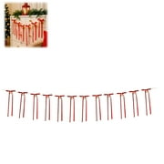 TOAHENLA Christmas Velvet Bow Garland Vintage Christmas Bell Banner with Red Velvet Bow Ribbons,Classic Christmas Garland Decorations for Fireplace Mantle Wall Door Home Farmhouse Garden