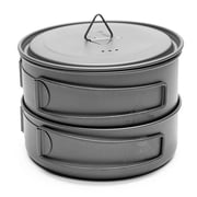 TOAKS Titanium Compact Cook Set, POT-800-D115 + PAN-D117 with 1 Lid, 2 Pcs